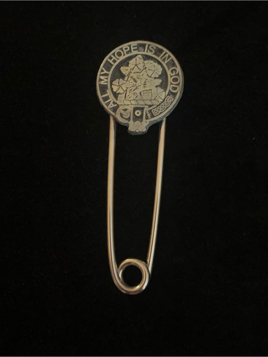 Other - VINTAGE RARE Clan Fraser Scottish crest badge brooch LARGE 3” safety pin!